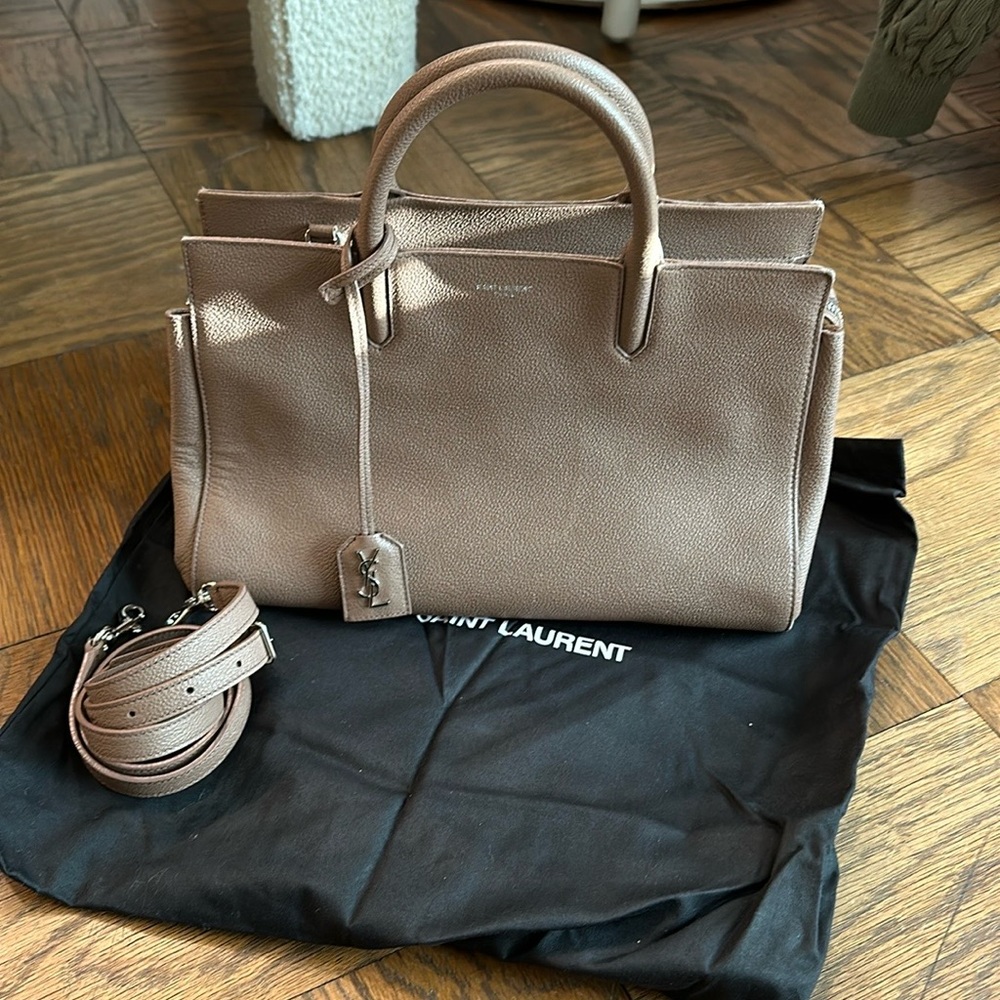 Saint Laurent Rive Gauche Cabas Small Grained Leather Tote - Picture 2 of 12